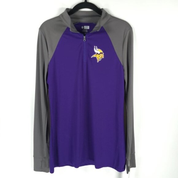 NFL TEAM APPAREL WOMENS VIKINGS TX3 COOL W443 Intensity 1/4‎ Zip Pullover LG - Picture 1 of 11